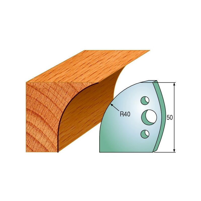 Luxoutils - 565: Jeu de fers congé R=40mm (50x4mm) porte outils toupie