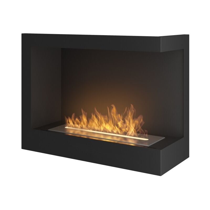 Sololed - Corner 600 Right Cheminée au bioéthanol encastrable SimpleFire avec verre