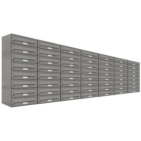56er Premium Briefkasten Aluminiumgrau RAL Farbe 9007 für Außen Wand Postkasten