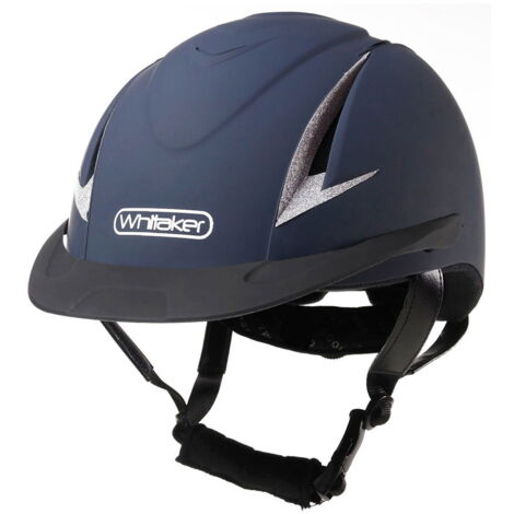 57-60 cm, blu opaco: Casco da equitazione Whitaker con brillantini e fodera interna lavabile