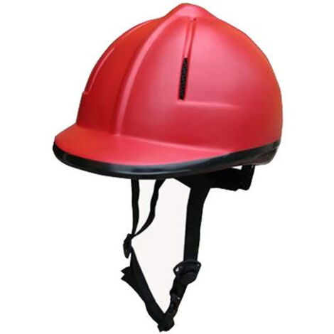 57-61 cm, Rosso: Casco per equitazione regolabile con fessure di ventilazione