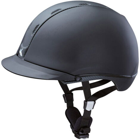 57-63 cm, nero velluto lucido: Casco da equitazione KED Tara omologato con finitura velluto e lucida