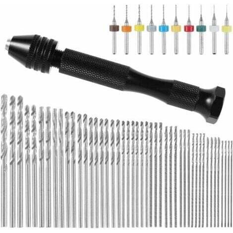 57 piezas de mini brocas de precisión para taladro, fresas, mini taladro para modelado de madera, tornillo de banco de precisión, herramientas de taladro manual, fresas helicoidales, brocas de 0,3-3 m