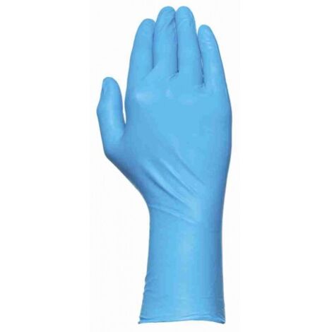 572B/11 GUANTE NITRILO SIN POLVO. AMBIDEXTROS. EXTRAGRUESO Y EXTRALARGO. AZUL. CLORINADO. AP - JUBA