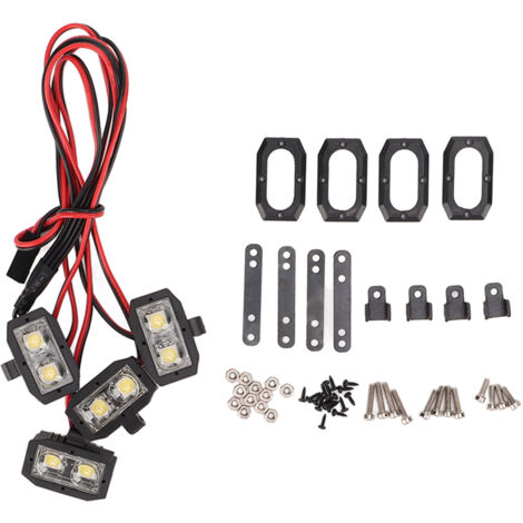 5–7,4 V 8-LED-RC-Scheinwerfer, helles weißes Licht für Modelle im Maßstab 1:10, verschleißfestes Kunststoffgehäuse