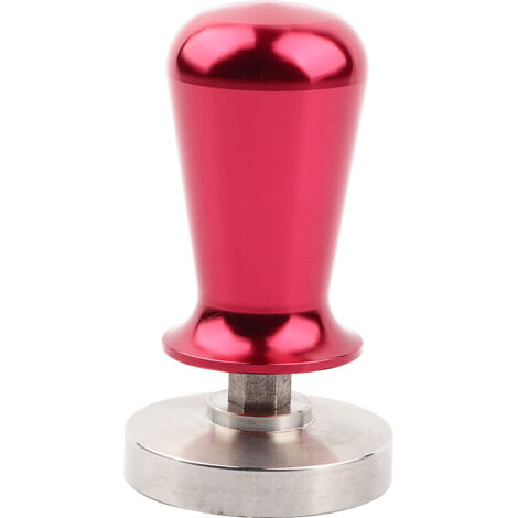 57.5mm Stainless Steel Coffee Tamper Flat Base Elastic Coffee Bean Press Tool Kitchen Supplies Red