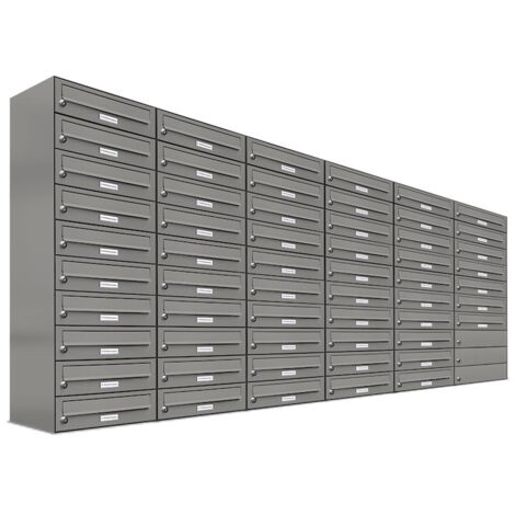 57er Premium Briefkasten Aluminiumgrau RAL Farbe 9007 für Außen Wand Postkasten