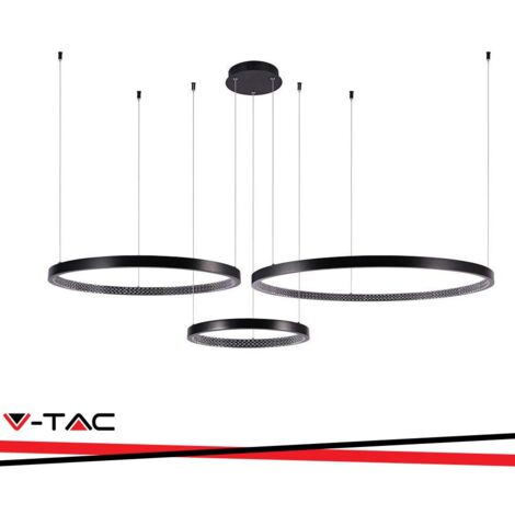 57W LED LAMPADARIO LED A SOSPENSIONE CRYSTAL NERO 4000K                                                  - Luce NATURALE