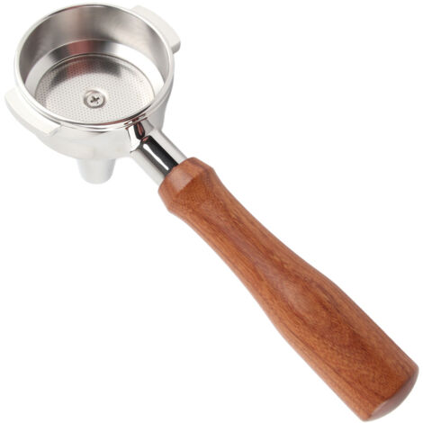 58 mm Edelstahl-Filterhalter Typ E mit Griff aus massivem Rosenholz für die Zubereitung von Kaffee und Tee