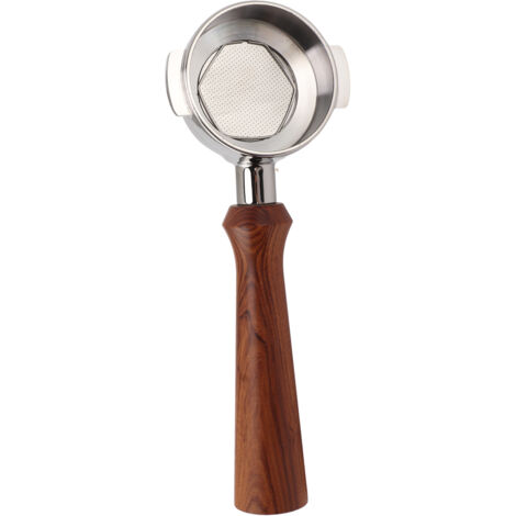 58-mm-Edelstahl-Siebträger mit Einzelauslauf und Holzgriff, Kaffeezubehör im F-Stil aus thailändischem Rosenholz für Espressomaschinen.