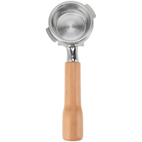 58-mm-Edelstahl-Siebträger mit zwei Halterungen, Holzgriff und Doppelauslauf für Nuova-kompatible Kaffeemaschinen – abnehmbarer Filter