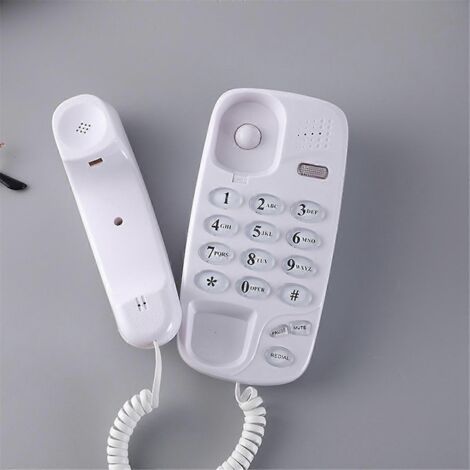 -580 Téléphones filaires muraux blancs--