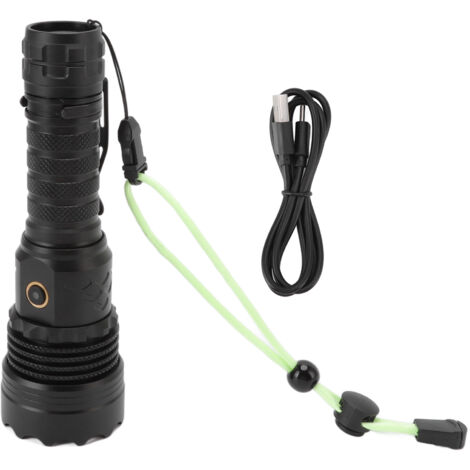 5800 Lumen LED-Taschenlampe, USB-aufladbar, wasserdicht, 5 Modi, zoombar, für Wandern, Camping und Notfälle