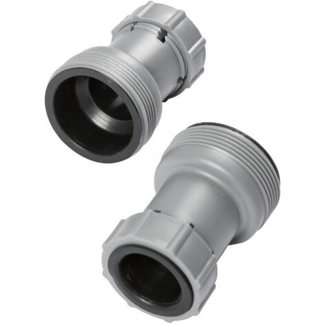 58236 Lot de 2 adaptateurs (diamètre 38/32 mm, filetage externe) — Gris  Kit d'adaptateurs pour tuyau de piscine  Connecteur pour pompe à sable de piscine