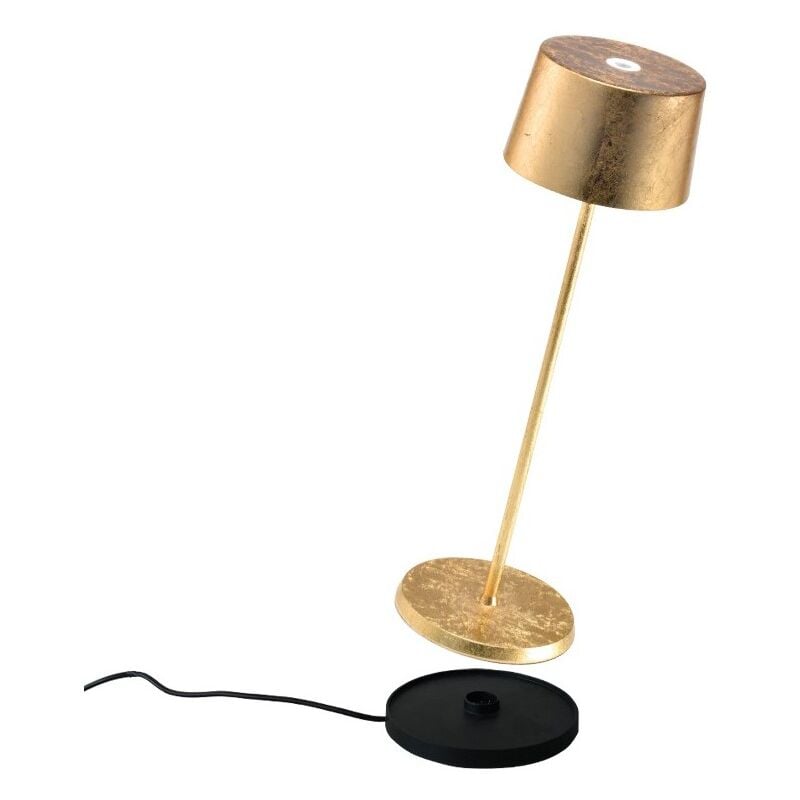 Lampe de table LED Olivia Pro Gold Leaf, rechargeable et dimmable