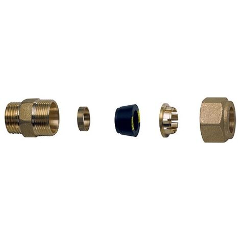 5860 - Raccordo Niplex maschio completo di kit di tenuta per tubo rame per gas - Misura 3/8" - Tubo d.12 5860 3812