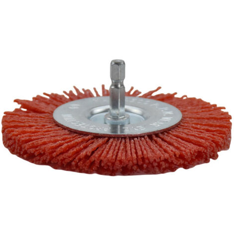 589713 Brosse circulaire nylon 100 mm grossier,Anti-étincelles,Queue 6 mm