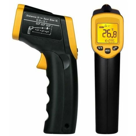 HW550 Digital LCD Infrared Thermometer Non-Contact Laser Industrial  Pyrometer Temperature Gun - Orange