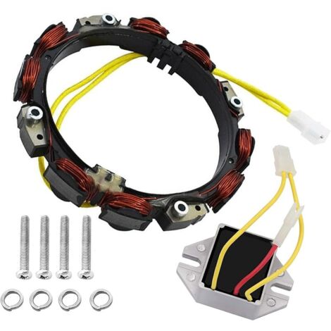 592830 696458 Alternateur Compatible avec Briggs & Stratton avec régulateur de Tension MIU14388 John D D150 D155 D160 E160 E170 L118 L120 GT235 GT235E LA155 65 LT166 Tracteur d'avalanche