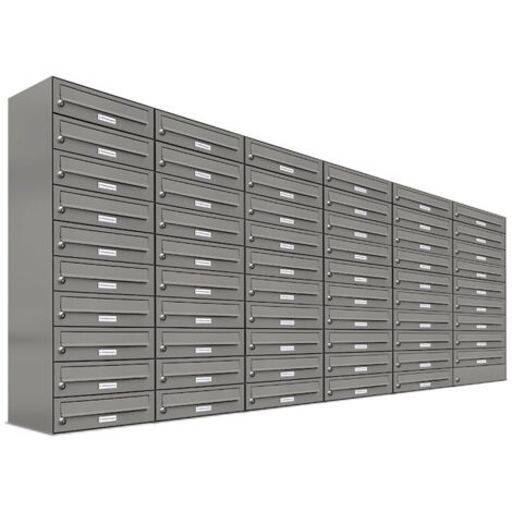 59er Premium Briefkasten Aluminiumgrau RAL Farbe 9007 für Außen Wand Postkasten