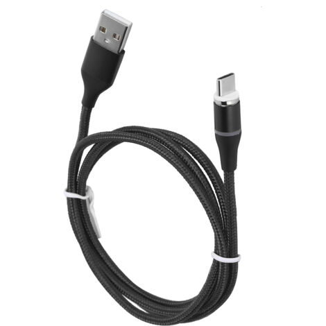 5A 3-in-1 Magnetkabel aus geflochtenem Nylon für schnelles Laden von iPhone/Android (USB-C/Micro-USB) – Schwarz