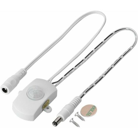 5A DC 5-24V IR Sensor Light Switch, Human Infrared Sensor Switch with 2-360 Seconds Adjustable Delay Range, for The Motion-activated Lighting, LED Strips Security System, Automatic Sensory(White)