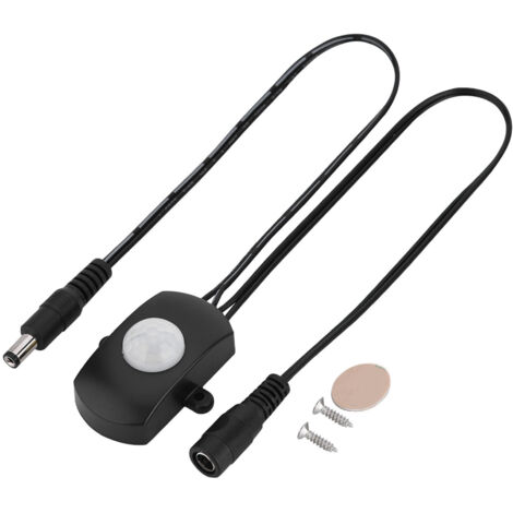 5A DC 6-24V Infrarot-PIR-Bewegungsmelder für LED-Streifen, automatischer Schalter, Schwarz