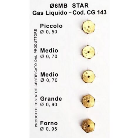 5CF UGELLI PER CUCINA GPL kit 5 pezzi