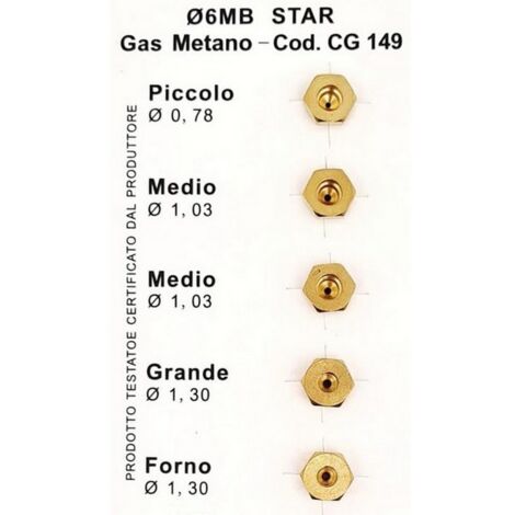 5CF UGELLI PER CUCINA METANO kit 5 pezzi