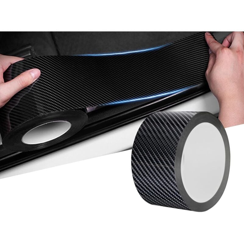 Linghhang - 5cmX10m 5D Autocollant Protection Bord Porte Voiture De Film Protecteur De Fibre De Carbone,Autocollant Universel De Protection De