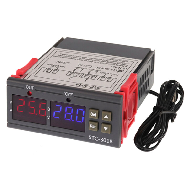 Contrôleur de température numérique STC-3018, capteur NTC intelligent, thermostat de contrôle de température pour congélateur et réfrigérateur