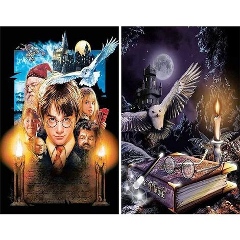 5D DIY Diamant Peinture Kit 30x40cm Harry Potter Thème Ensemble de 2 Parfait pour la Détente et la Maison Décoration Murale Cadeau Salon Décoration