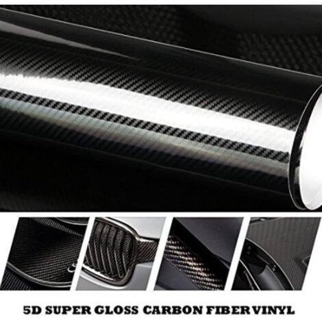 5D Декоративно автомобилно WRAP фолио 1.52 X 18M черен карбон BLACK CARBON