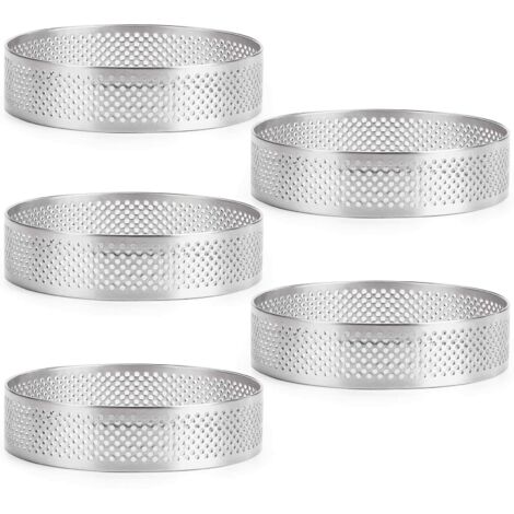 5Ensemble de moules à gâteaux ronds - acier inoxydable