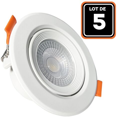 EUROPALAMP 5er- LED-Einbauleuchten, rund 5W - Warmweiß 3000K