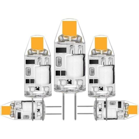 5er Pack 2W G4 LED Leuchtmittel, ersetzt 20W Halogenbirnen, Warmweiß 3000K, 200lm, 12V AC/DC G4, flimmerfrei, dimmbar [Energieklasse F]