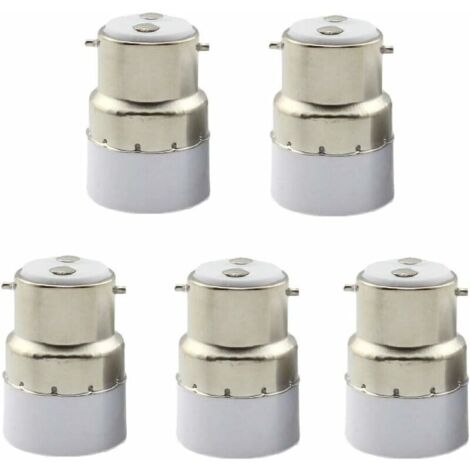5er-Pack B22-auf-E14-Lampenfassung-Adapter, B22-Fassung auf E14-Standardlampenfassung