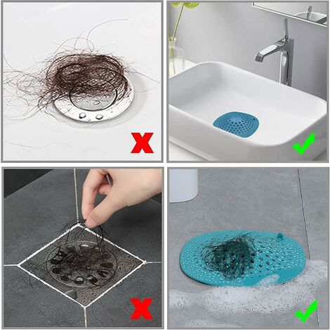 5er-Pack Duschabfluss-Haarfänger mit Saugnäpfen, für Küche und Badezimmer