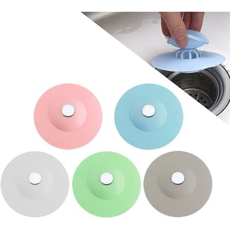 5er-Pack Duschabflussstopfen, Badewannenstopfen, Badewannenstopfen, Silikon-Haarfänger, Badewannenabfluss