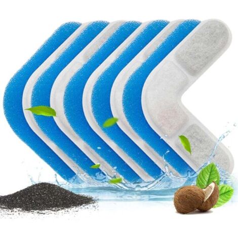 5er-Pack Ersatzfilter für Katzentrinkbrunnen, 4-stufiges Aktivkohlefiltersystem für automatischen 2,2-Liter-Trinkbrunnen, Wasserspender für Katzen und Hunde