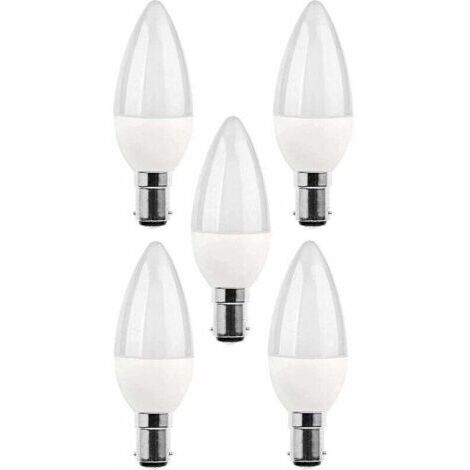【5er-Pack LED-Lampen】 – B15-Sockel – 5-W-Glühlampe – 220 V, 270 lm – 3000 K Tageslicht – Energieeffizienzklasse A+ – Energiesparend