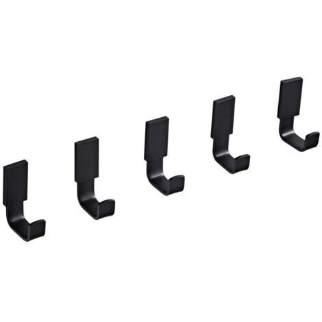 5er-Pack Messing-Wandhaken für Bademäntel, Handtücher im zeitgenössischen Stil, matt schwarzes Finish