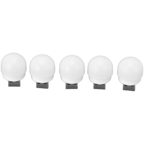 5er-Pack Mini-LED-USB-Energiesparlampen für Nachtlichter, geeignet für Schlafzimmer, Badezimmer und Flur, weißes Licht