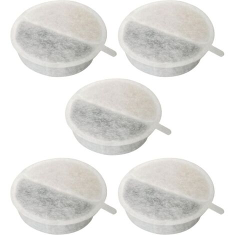 5er-Pack runder Katzenbrunnenfilter, Aktivkohlefilter, 4-lagige Schaumstofffiltration, universell für Hunde und Haustiere, 65 mm