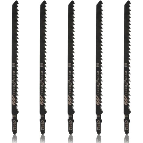 5er-Pack T344D T-Schaft-Stichsägeblätter, 6 Zähne pro Zoll, 15 cm (6 Zoll), HCS-Sägeblätter für Holz, Spanplatten, Sperrholz und Hartholz. Schnelles Schneiden.