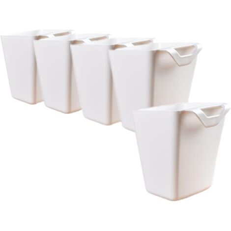 5er-Pack weiße Hängebecherhalter, Wandorganizer
