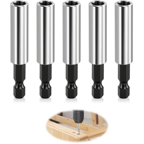 5er-Set 1/4" Magnet-Bitadapter mit Schnellwechsel – Für Elektrobohrer und Schlagbohrschrauber (60 mm)