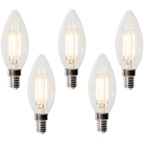 LUEDD 5er-Set E14 3-Stufen-Dimmbare LED-Lampen B35 Klar 4W 450 lm 2700K