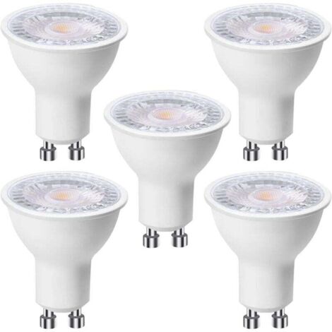 5er Set GU10 LED Leuchtmittel 6W (entspricht 60W), Kaltweiß 6000K 500 Lumen, Gu10 LED Leuchtmittel 120° breitstrahlend, Einbaustrahler ohne Flackern, dimmbar [Energieklasse F]