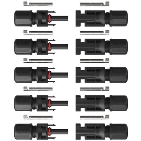 SOLAR ALLIN 5er Set Solarstecker MC4 Kabelstecker für Solarpanel IP67 Wasserschutz, 2,5-6mm²
